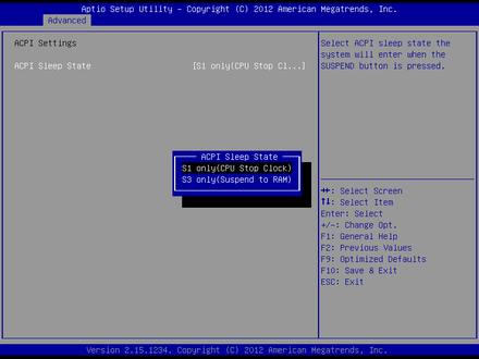 EMB-4924 ACPI Settings
